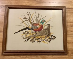 AVON CREWEL EMBROIDERY WILD PHEASANTS