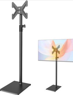 TV Stand with Mount 70” Height Adjustable Floor Monitor Stand 360°Swivel Universal Tiltable Tall TV Floor Stand for 12 to 43 inch Flat Screen Bedroom 