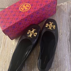 Tory Burch Black Flats 