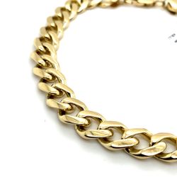 14k Gold Bracelet 9” Solid Open Cuban Curb 9mm 35grams 139815 1