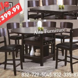 Counter Height Table +6 Chairs 