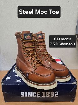 Thorogood work boots sz6 D STEEL MOC TOE