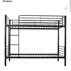 Black/Metal Twin Sized Bunk Bed