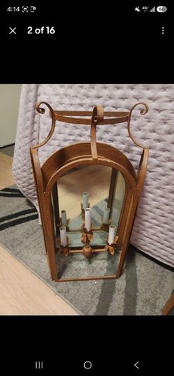 Vintage BRUCE EICHER Iron/glass "Spanish Revival" Designer Wall Light Sconces