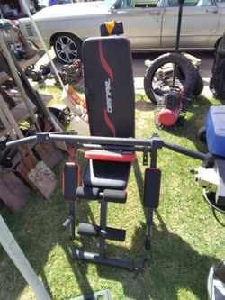 Weight set and bench workout equipment