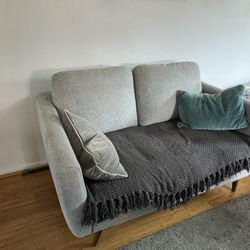 New Couch With Blanket And Pillows. 4 1/2 Feet Wide And 3 1/2 Feet Depth