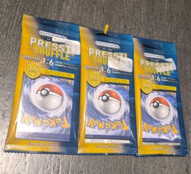 3x Pokémon TCG Presstine Shuffle Sealed Mystery Packs – 45 Cards Total