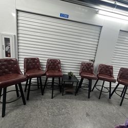 6-BROWN BARSTOOLS ((free Delivery)🚚🚚🚚