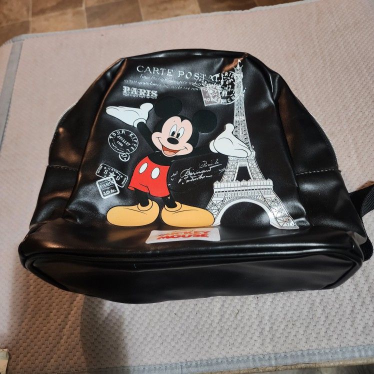 Brand New Mickey Mouse Disney Small Backpack With The Paris Tower Is Brand New