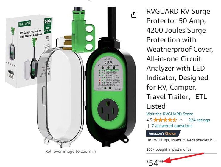 New RV Surge Protector 50 Amps