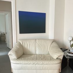 Post modern white leather couch - 1980s Italian Inspired