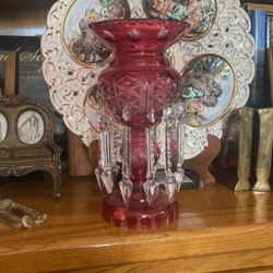 Antique Cranberry cut to Clear Lustre