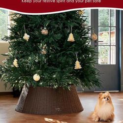 Brand New In Box Brand new. Never used   36in Large Christmas Tree Collar - Wicker Woven Tree Collars for Artificial Trees - Handmade Rattan Rustic Fa