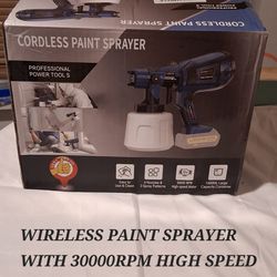 NEW WIRELESS PAINT SPRAYER WITH 30000RPM HIGH SPEED  ( NO BATTERY WITH DEWALT 20V ) . $60.