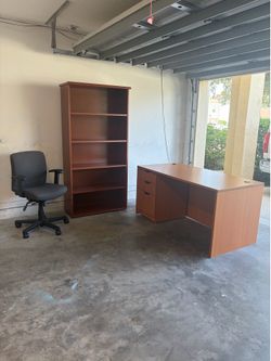 Free - Desk, Book Shelf and Office Chair