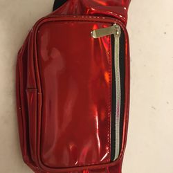 Stylish Unisex iridescent Shiny Candy Apple Red, 3 pockets all zippered all work. Very clean inside and outside. Never been used. 