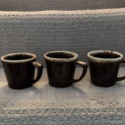 3-vintage McCoy Brown 3-1/2 Inch Coffee Mugs