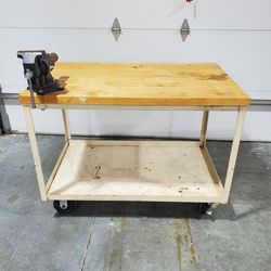 rolling work cart table workbench