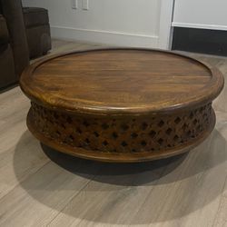 West Elm Hand Carved Coffee Table