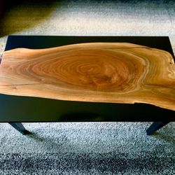 Custom Handcrafted Black Walnut Epoxy Coffee Table 