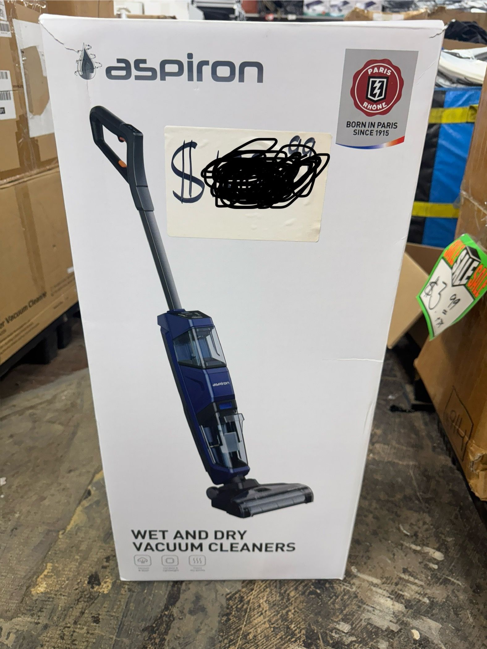 Aspiron Cordless Wet Dry Vacuum Cleaner and Mop for Hard Floors, Manual Water Spray, Smart Voice Reminder, Long Run Time Vacuum Mop Combo for Messes,