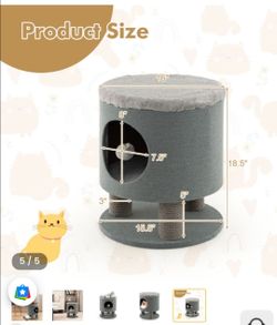 2-in-1 Cat Condo Stool Kitty Bed with Scratching Posts