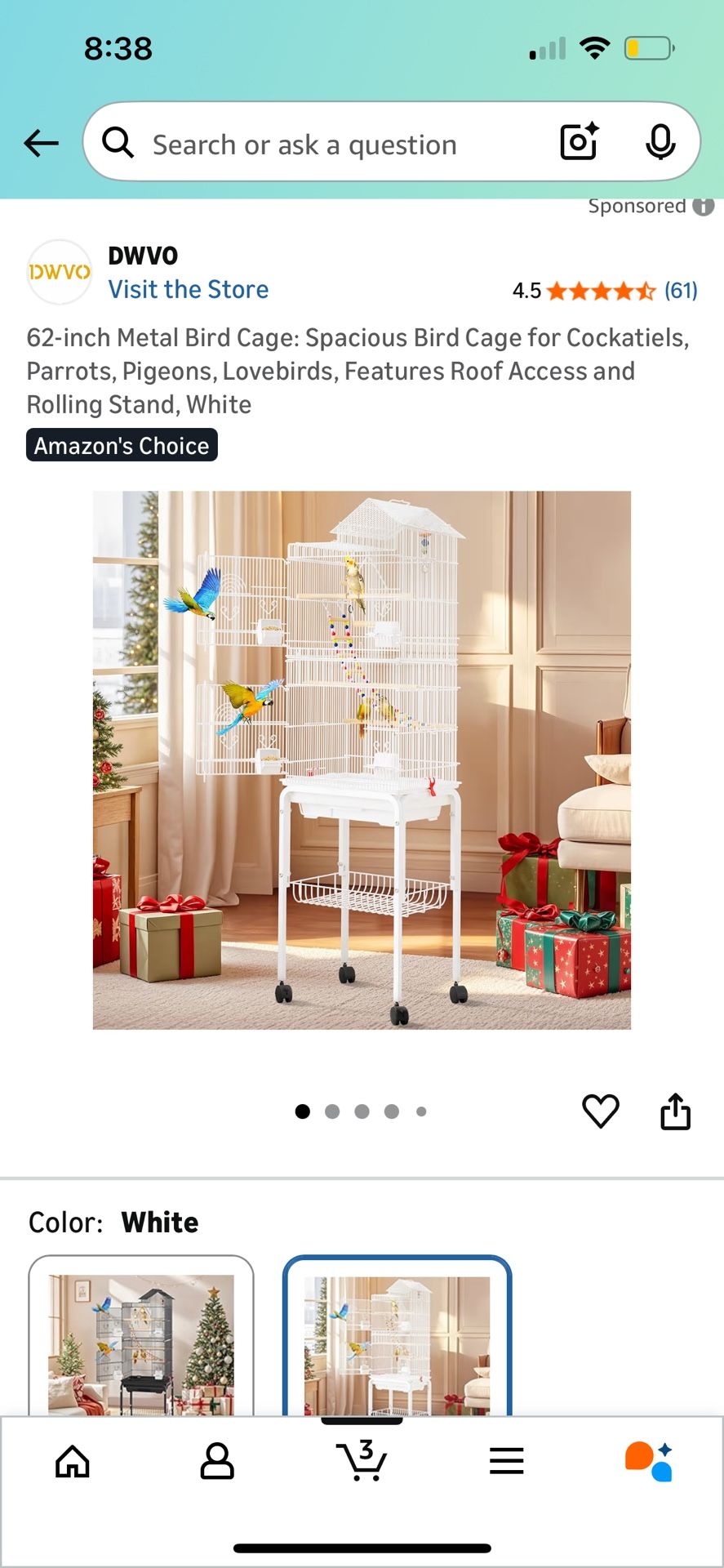 Bird cage For Sale (Used)