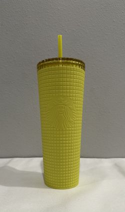 Starbucks Yellow Soft Touch Grid Tumbler