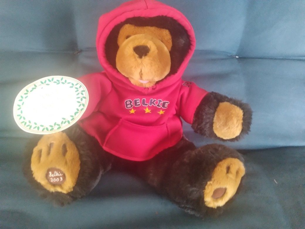 2003 Belkie Bear plush stuffed animal, In excellent condition