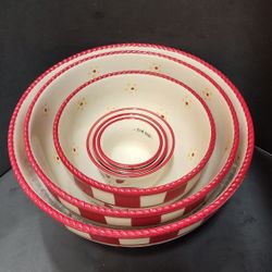 Temp-tations By Tara  OLD WORLD  6 Piece NESTING BOWL SET~ Red