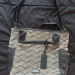 Fossil Emerson Canvas/Leather Tote Bag