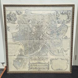 City Plan of Rome, 1676 - High Quality Giclee Print - 5 ft × 5 ft Framed