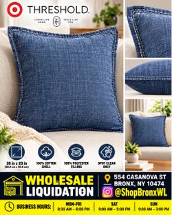 Threshold Blue Denim-Look Throw Pillow 20x20