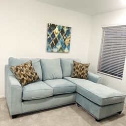 Moving Sale  Spa Blue Sofa Chaise  Sofa L Shape 