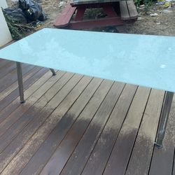 Adjustable height Glass table 