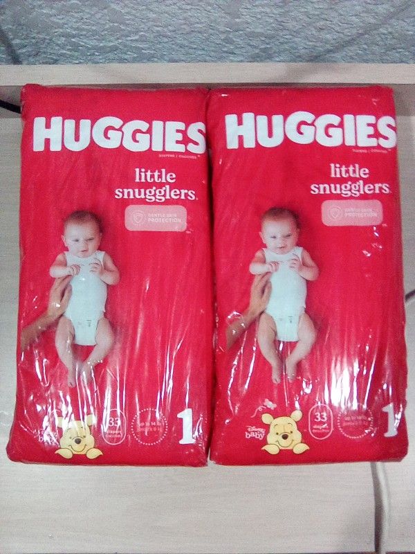 Huggies Diapers Two Packs Of 33 Diapers For $20