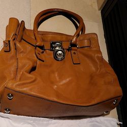 Michael Kors Designer Light Brown Hamilton Purse Handbag 