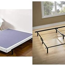 Zinus Walter Standard Profile Metal Smart Box Spring/Mattress Foundation/Wood Slat Support/Easy Assembly & Michelle Compack 9-Leg Support Bed Frame