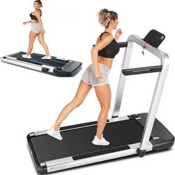 ANCHEER 2 In 1 Folding Treadmill, 2.25HP Under Desk Electric Treadmill, Installation-Free With Remote Control, APP Control And LED Display, Running Wa