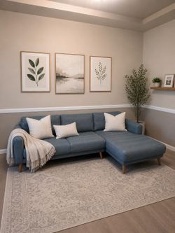 Teal MCM Style Chaise
