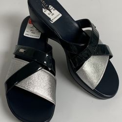 Cole Haan ~ Women's Margate Slide Low Wedge ~ Blazer Blue ~ Size 11B ~ NWOB