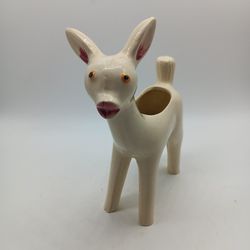 VTG 50s MCM Shawnee Pottery Green Deer Fawn Figurine Planter Vase Japan