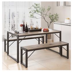Breakfast table and benches