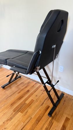 71 inch 3-Section Massage Bed, Spa & Salon Facial, Tattoo Chair - Black