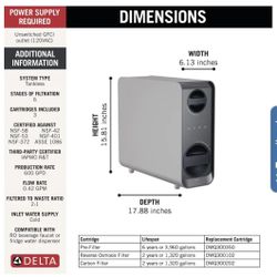 Delta Clarifi Tankless Under Sink 6-stage Reverse Osmosis System in a sealed box with faucet.