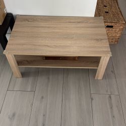 Light Wood Modern Coastal Coffee Table