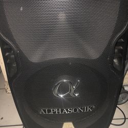 Alphasonik 1500 Watt Amplified Pro Speaker System.white Led Ring On Woofer Surround With On/off Switch.high Compression 1 Titanium Driver With Horn 
