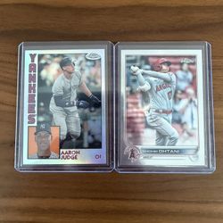 Shohei Ohtani & Aaron Judge Topps Chrome Cards