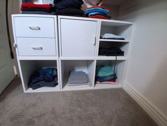 White 6 cube storage organizer