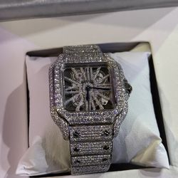 Cartier fully iced out skeleton